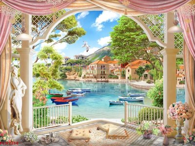 File gốc File tranh phong cảnh thiên nhiên PCN3214 (in tráng gương) ốp tường