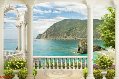 File gốc File tranh phong cảnh thiên nhiên PCN3243 (in mica) cắt laser