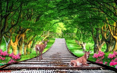 File gốc File tranh phong cảnh thiên nhiên PCN346 (in tráng gương) nghệ thuật