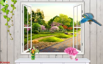 Ảnh gốc File tranh phong cảnh thiên nhiên PCN468 (nét căng) in mica