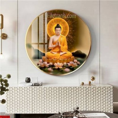 File tranh in trần 3D File tranh tròn phật giáo 5D PG20252 (ảnh gốc)