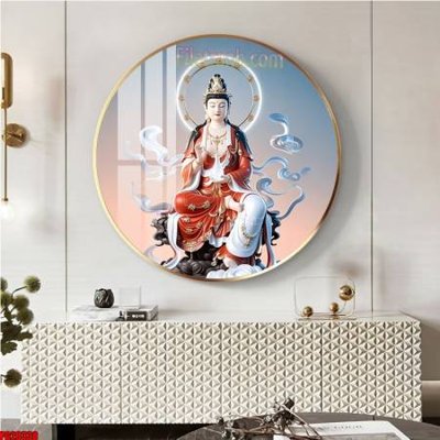 Ảnh gốc file in lụa File tranh tròn phật giáo 5D PG20338 chi tiết
