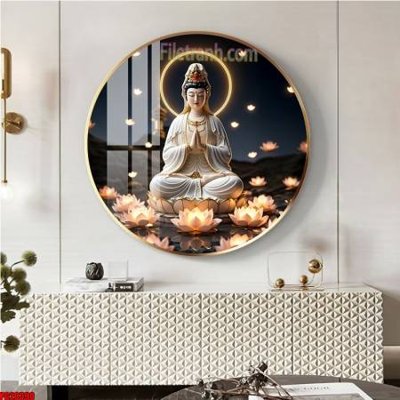 File PSD in ấn File tranh tròn phật giáo 5D PG20390 (chất lượng cao)