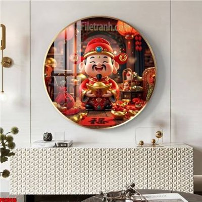File tranh quảng cáo File tranh tròn phật giáo 5D PG20416 (download file gốc)