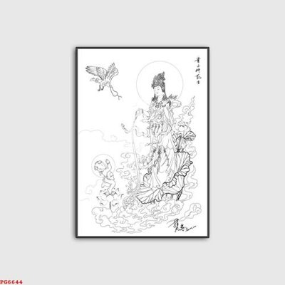 File tranh File tranh phật PG6644 (ảnh gốc) in trần xuyên sáng