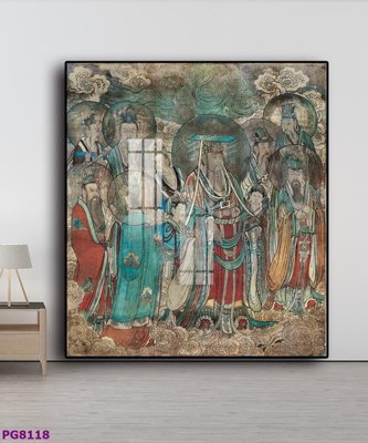 File in trần File tranh phật cổ PG8118 (bản gốc) bầu trời