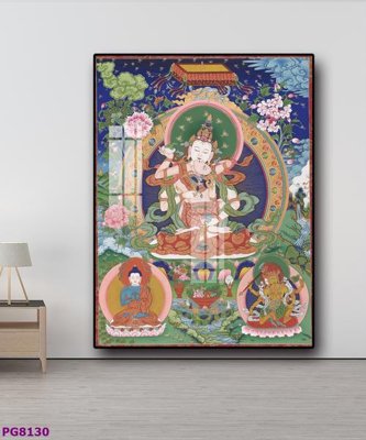 Ảnh gốc File tranh phật cổ PG8130 (nét căng) in mica