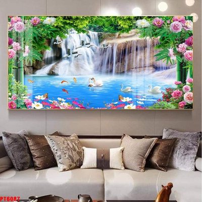 Download file tranh Tranh sơn thủy thác nước PT6087 (file gốc PSD)