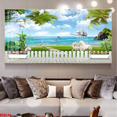 File PSD Tranh sơn thủy thác nước PT6181 (chất lượng in ấn)