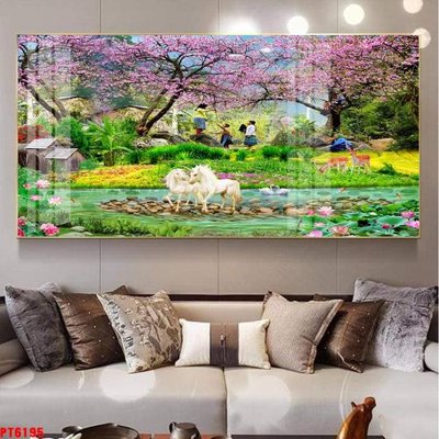 Download file tranh PSD Tranh sơn thủy thác nước PT6195 để chỉnh sửa