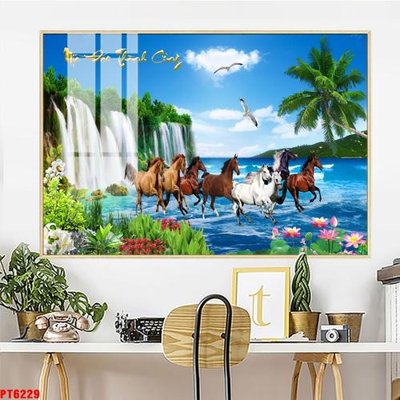 File gốc in ấn Tranh sơn thủy thác nước PT6229 chất lượng vượt trội