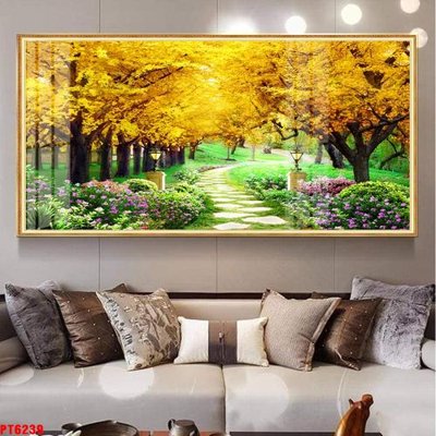 File in trần Tranh sơn thủy thác nước PT6239 (bản gốc) phong cảnh