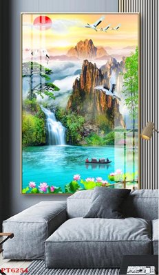 Tải file gốc Tranh sơn thủy thác nước PT6254 (bản PSD) còn layer
