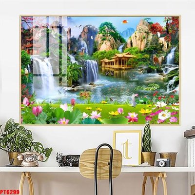 Tải file gốc Tranh sơn thủy thác nước PT6299 (bản PSD) gốc