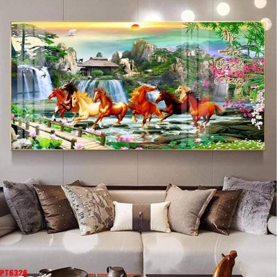 File gốc Tranh sơn thủy thác nước PT6326 (cho in UV) siêu nét