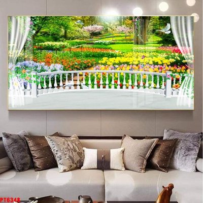 File gốc in ấn Tranh sơn thủy thác nước PT6348 (sẵn sàng tải về)