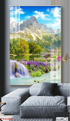 Download file tranh Tranh sơn thủy thác nước PT6385 (file gốc PSD)