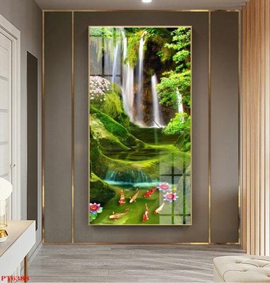 File tranh ảnh gốc Tranh sơn thủy thác nước PT6388 dùng cho in khổ lớn