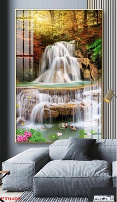 File gốc Tranh sơn thủy thác nước PT6403 (trang trí) phòng ngủ