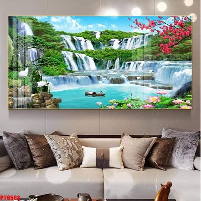Tải file Tranh sơn thủy thác nước PT6503 (ảnh gốc) in tráng gương