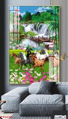 File PSD in ấn Tranh sơn thủy thác nước PT6550 (chất lượng cao)