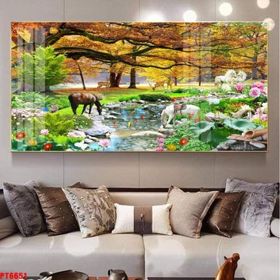 Download file tranh Tranh sơn thủy thác nước PT6651 (file gốc PSD)