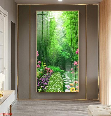 File ảnh Tranh sơn thủy thác nước PT6659 (gốc) in Hiflex