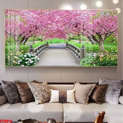 Hình ảnh file gốc Tranh sơn thủy thác nước PT6852 (chất lượng cao)