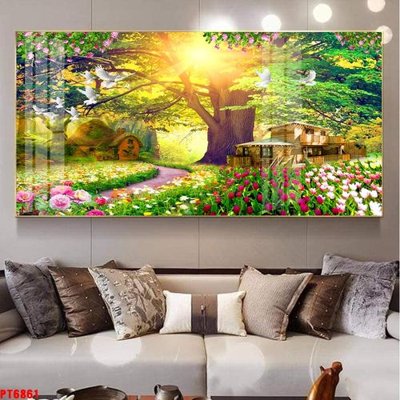 Tải file Tranh sơn thủy thác nước PT6861 (gốc) in ấn ngay lập tức