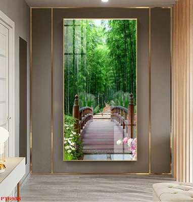 File PSD Tranh sơn thủy thác nước PT6938 (bản gốc) độ phân giải cao