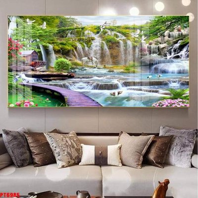 Tải file gốc Tranh sơn thủy thác nước PT6985 (bản PSD) gốc