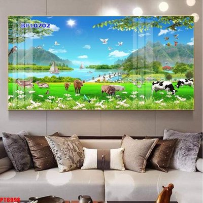 Tải file Tranh sơn thủy thác nước PT6998 (gốc) làm file tranh quảng cáo