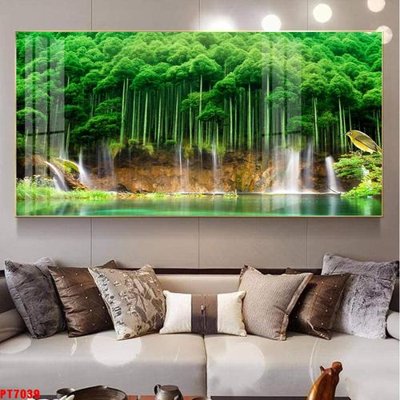 File tranh gốc Tranh sơn thủy thác nước PT7039 (bản đẹp) độc quyền