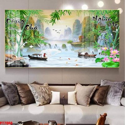 Tải file Tranh sơn thủy thác nước PT7060 (ảnh gốc) 300dpi Tranh sơn thủy thác nước PT7060