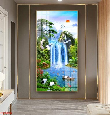 Tải file Tranh sơn thủy thác nước PT7076 (ảnh gốc) 300dpi Tranh sơn thủy thác nước PT7076