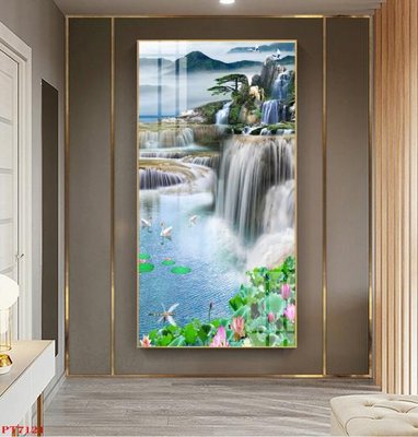 Tải file Tranh sơn thủy thác nước PT7121 (gốc) làm file quảng cáo