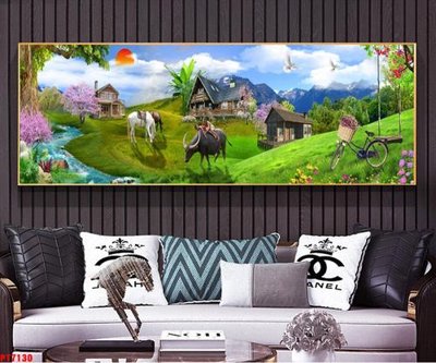 Tải file gốc Tranh sơn thủy thác nước PT7130 (để in lụa)