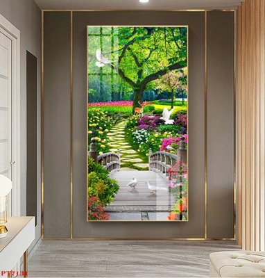 File gốc in ấn Tranh sơn thủy thác nước PT7131 chất lượng vượt trội