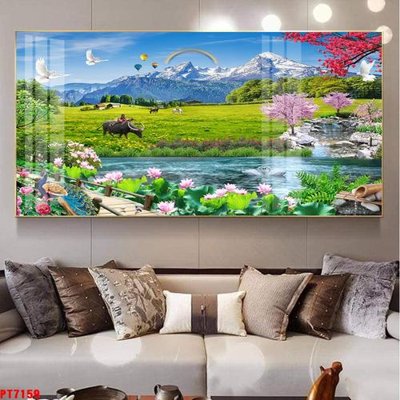 Tải file Tranh sơn thủy thác nước PT7159 (gốc) để in ấn ngay