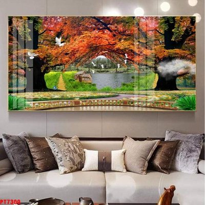 File gốc Tranh sơn thủy thác nước PT7300 (phong cách) tối giản