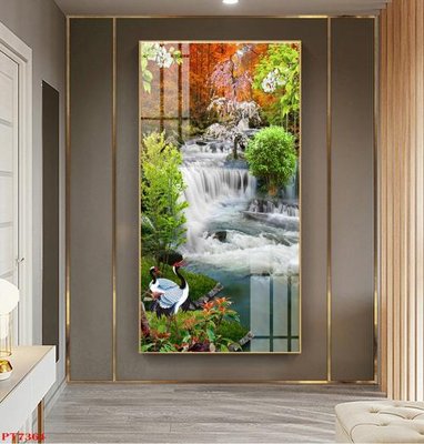 Tải về file tranh gốc Tranh sơn thủy thác nước PT7364 (để in quảng cáo)