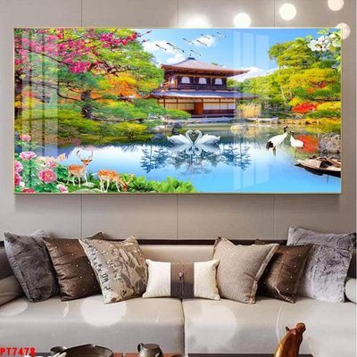 Hình ảnh gốc Tranh sơn thủy thác nước PT7478 (để in khổ lớn)