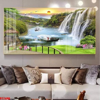 Mua file ảnh gốc Tranh sơn thủy thác nước PT7498 (chất lượng cao)