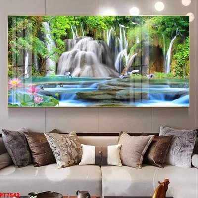 File PSD Tranh sơn thủy thác nước PT7543 (bản gốc) chất lượng nhất