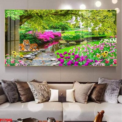 File PSD Tranh sơn thủy thác nước PT7565 (gốc) cho in quảng cáo