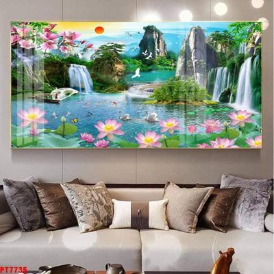 File gốc Tranh sơn thủy thác nước PT7735 (PNG) trong suốt (transparent)