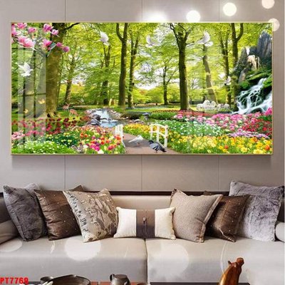 Download file Tranh sơn thủy thác nước PT7769 (chất lượng in ấn)