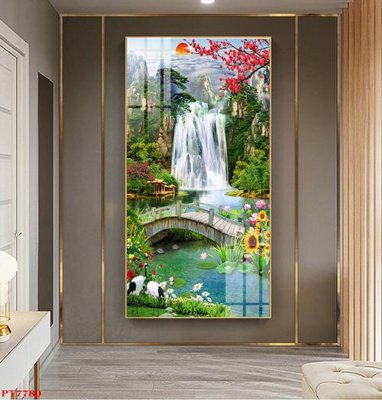 File ảnh gốc Tranh sơn thủy thác nước PT7780 (chuyên in mica)