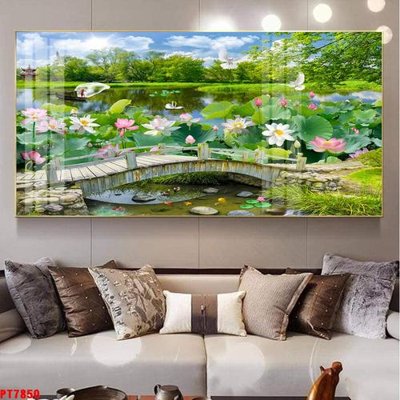 Tải file Tranh sơn thủy thác nước PT7850 (gốc) làm file in ấn