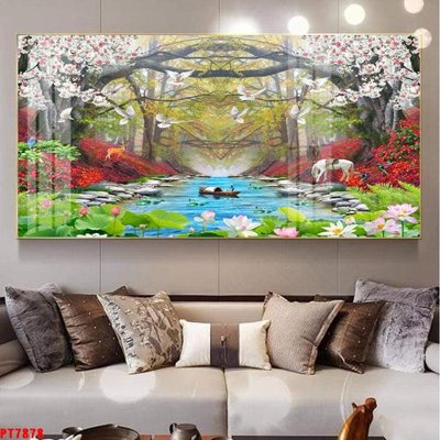 Tải file gốc Tranh sơn thủy thác nước PT7878 (in khổ lớn) quảng cáo